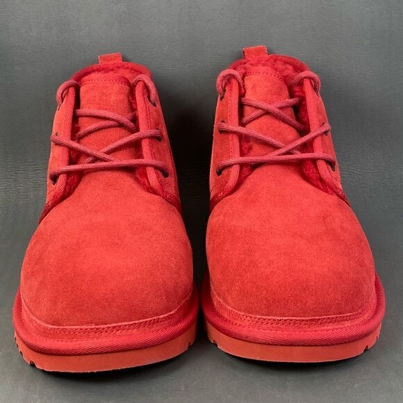 UGG Neumel Men Samba Red Suede Lace-up Wool Sockliner Chukka Boots shoes size - Picture 4 of 8